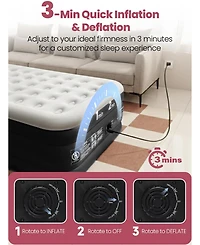 Cherimor 18" Queen Air Mattress with Built-in Pump, 800-lb Capacity, Fast Inflation Guest Bed, Honeycomb Support, Blue