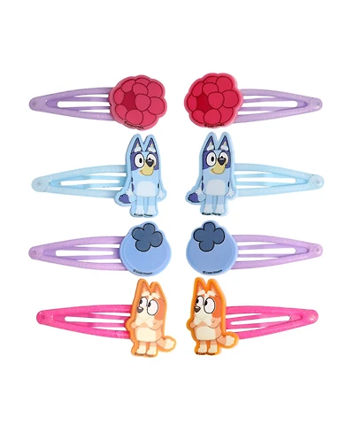 Bluey Hair Clips 8-Piece Set Official License, Snap Back Hair Clip, Bluey Accessories