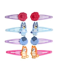 Bluey Hair Clips 8-Piece Set Official License, Snap Back Hair Clip, Bluey Accessories