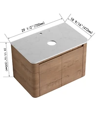 Busdays 30 Inch Wall Mounted Bathroom Vanity 2 Soft Close Doors Kd Packing Plywood Vanity Only No Sink Included