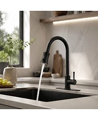 Phying High Arc Pull Out Kitchen Faucet Single Handle Single Level Stainless Steel Sink Faucet With Pull Down Sprayer Modern Multifunctional Faucet