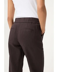 Olsen Women's Cotton-Linen Blend Cropped Pant