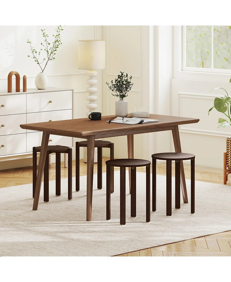 Costway Stackable Stools Set of 4 with Rolling Base, Locking Casters for Kitchen Apartments