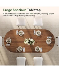 Tribesigns 63" Solid Wood Oval Dining Table, Farmhouse Kitchen Table for 4-6 People