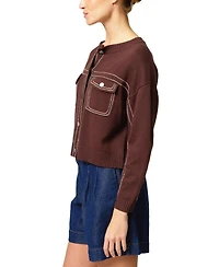 Central Park West Women's Dean Topstitch Sweater
