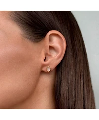 Adornia Fine 14k Gold Plated Hexagon Moonstone Stud Earrings