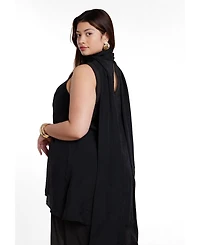 Eloquii Women's Sheer Neck-Tie Tunic