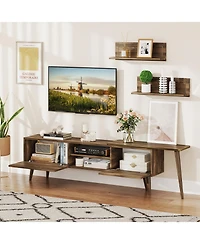 Slickblue Modern Entertainment Center for 85 Inch TVs with Open Compartments