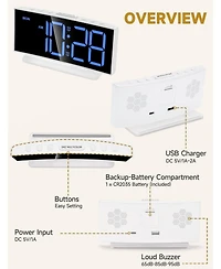 Neewer Loud Alarm Clock for Heavy Sleepers,Adults,Kids,Teens,Large Digital Display,7 Color Night Light,Adjustable Volume,Battery Backup