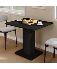 Tribesigns Dining Table for 2-4.Wood table with fluted base.Modern farmhouse dinner table for dining room,kitchen, living room