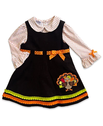 Blueberi Boulevard Baby Girls' Long-Sleeve Top and Jumper, 2-Piece Set