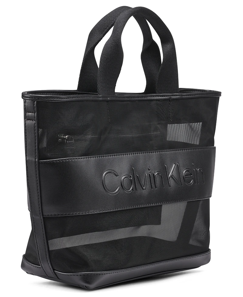 Calvin Klein Averil Mesh Zip-Top Large Crossbody Handbag