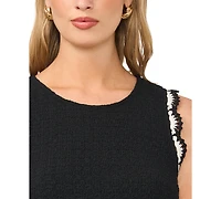 Vince Camuto Women's Crewneck Scallop Trim Tank Top