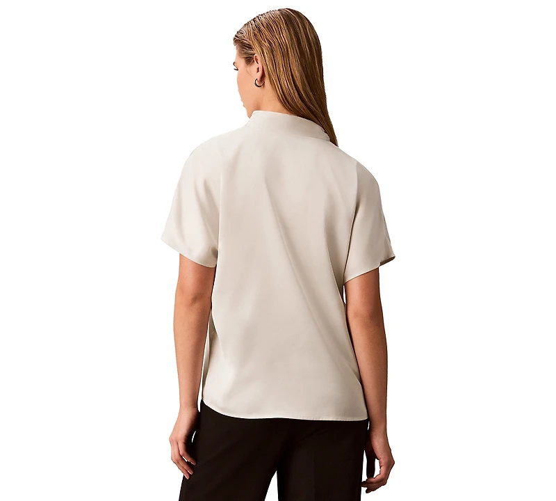 Calvin Klein Petite Tie-Front Short-Sleeve Top