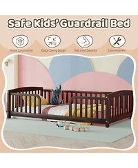 Rainsken Floor Bed with Rails, Montessori Bed, Central Entrance