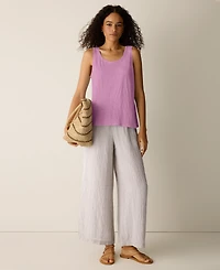 Eileen Fisher Women's Linen Scoop Neck Sleeveless Tank Top