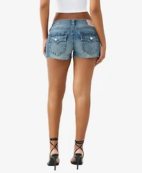 True Religion Women's Joey Low Rise Crystal Cutoff Shorts