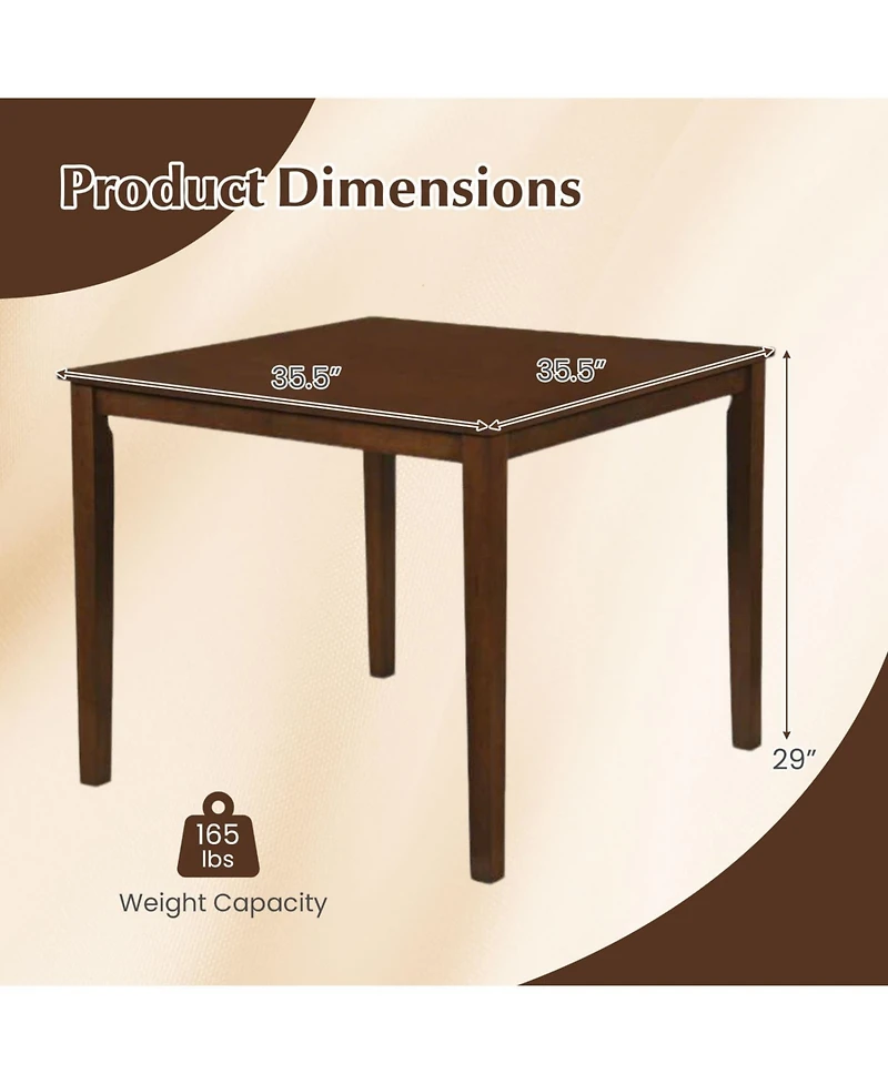 Slickblue Square Farmhouse Dining Table for 4 People, Kitchen and Dining Use