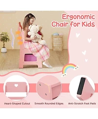 Slickblue Kids Makeup Vanity Table and Chair Set with Color Changing Led Lights