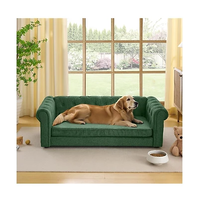 Zeny Elegant Rectangular Pet Bed for Big and Oversized Dogs, Durable Elevated Dog Sofa Bed, Comfortable Dog Sofa, Modern and Fashionable