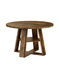 gaomon Farmhouse 43'' Round Dining Table with Sturdy Wooden Pedestal