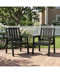 homfan Heavy Duty Waterproof Hdpe Patio Dining Chairs Set of 2, Oversized All-Weather Outdoor Garden Armchairs, Wide Seat for Deck, Backyard, Porch