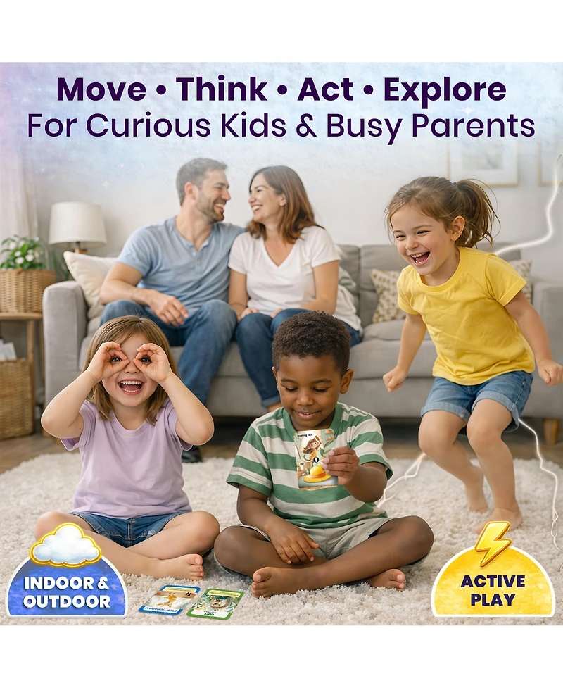Quokka Active Movement Game for Kids Ages 4-8 – 100 Exercise Cards