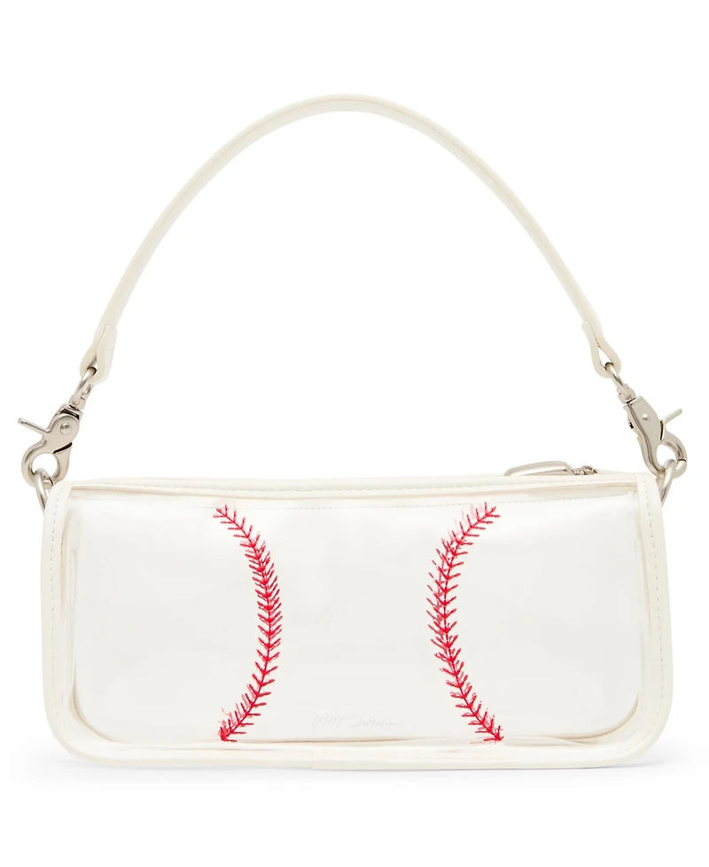 Betsey Johnson Stadium Baseball Stitch Small Shoulder Handbag