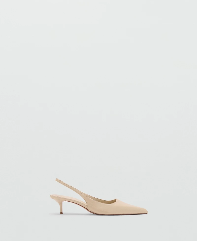 Mango Women's Pointed-Toe Leather Heeled Shoes