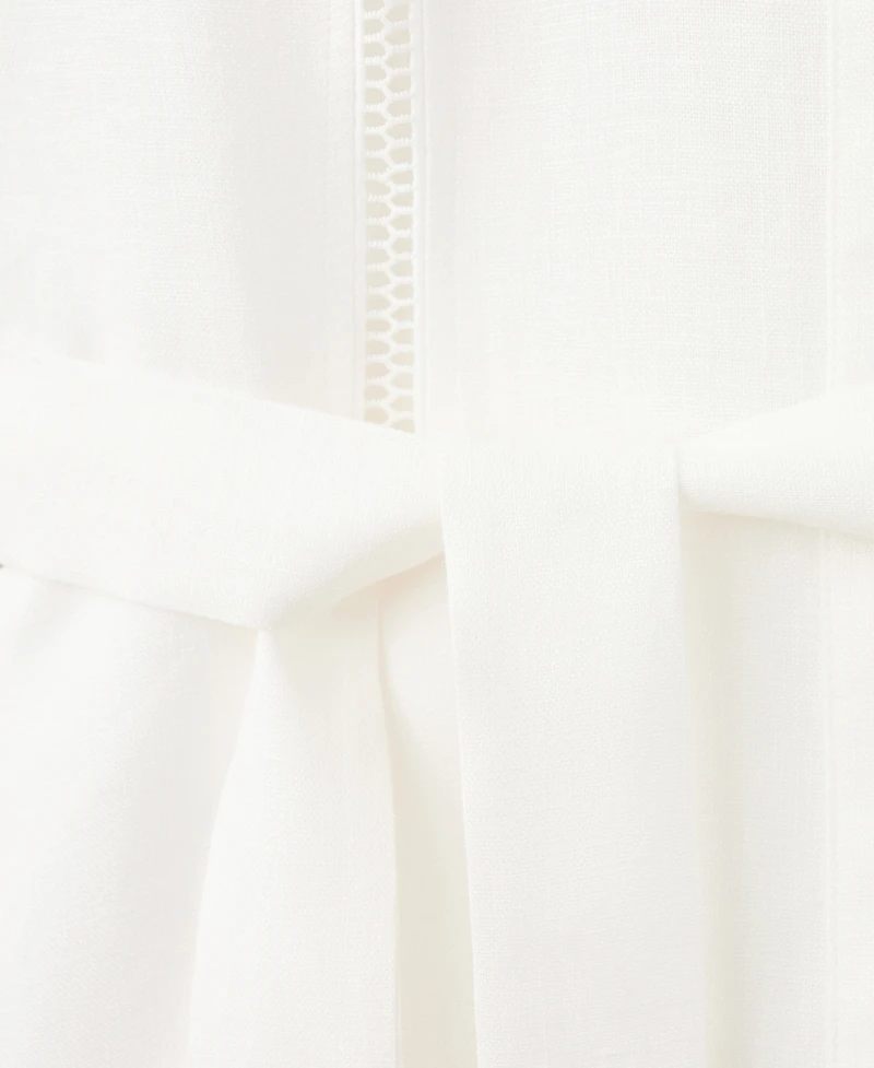 Mango Women's Bow Linen Shirt Dress