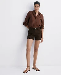 Mango Women's Straight-Fit Denim Shorts