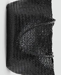 Mango Women's Woven Leather Shopper Bag