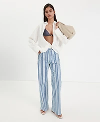 Mango Women's Straight Striped Jeans