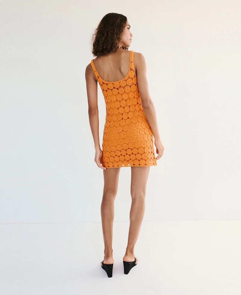Mango Women's Crochet Short Dress