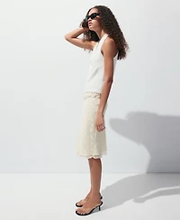 Mango Women's Draped Neck Knitted Top