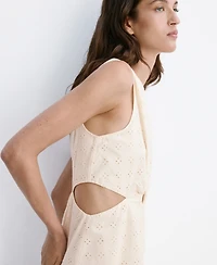 Mango Women's Cutouts Openwork Cotton Dress
