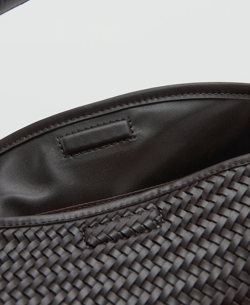 Mango Women's Braided Bucket Shoulder Bag