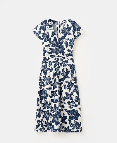 Mango Women's Ruched Sides Floral Dress