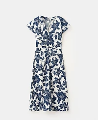 Mango Women's Ruched Sides Floral Dress