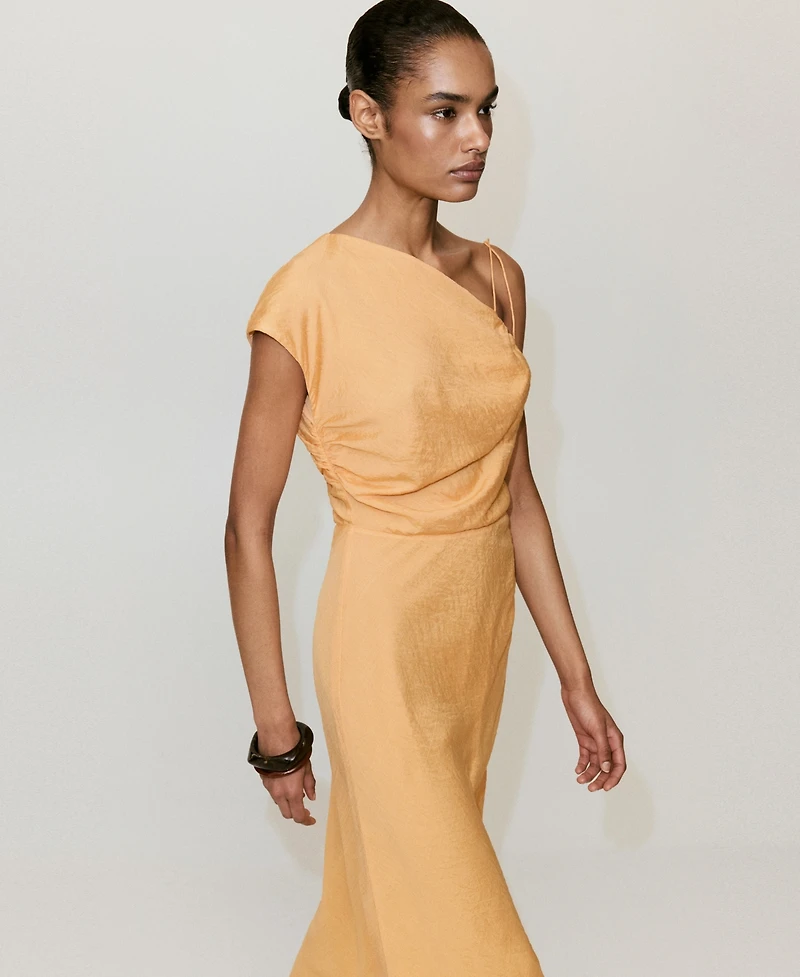 Mango Women's Asymmetrical Bow Detail Dress