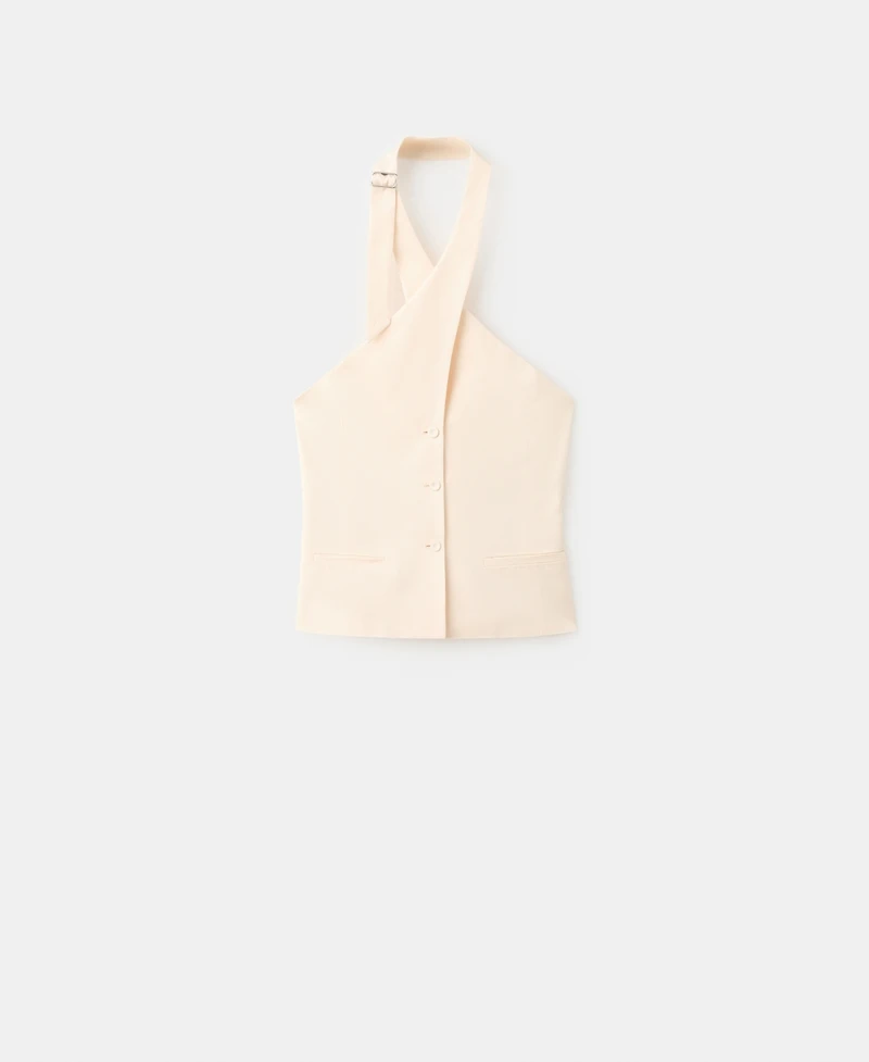 Mango Women's Double-Breasted Linen Vest