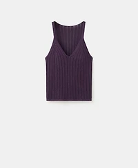 Mango Women's Metallic Openwork Knit Top