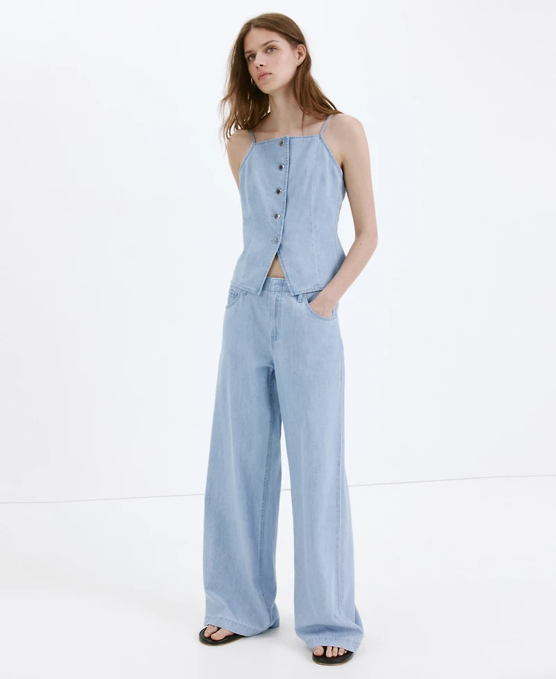 Mango Women's Buttoned Denim Vest