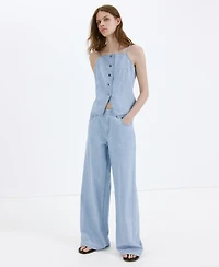 Mango Women's Buttoned Denim Vest