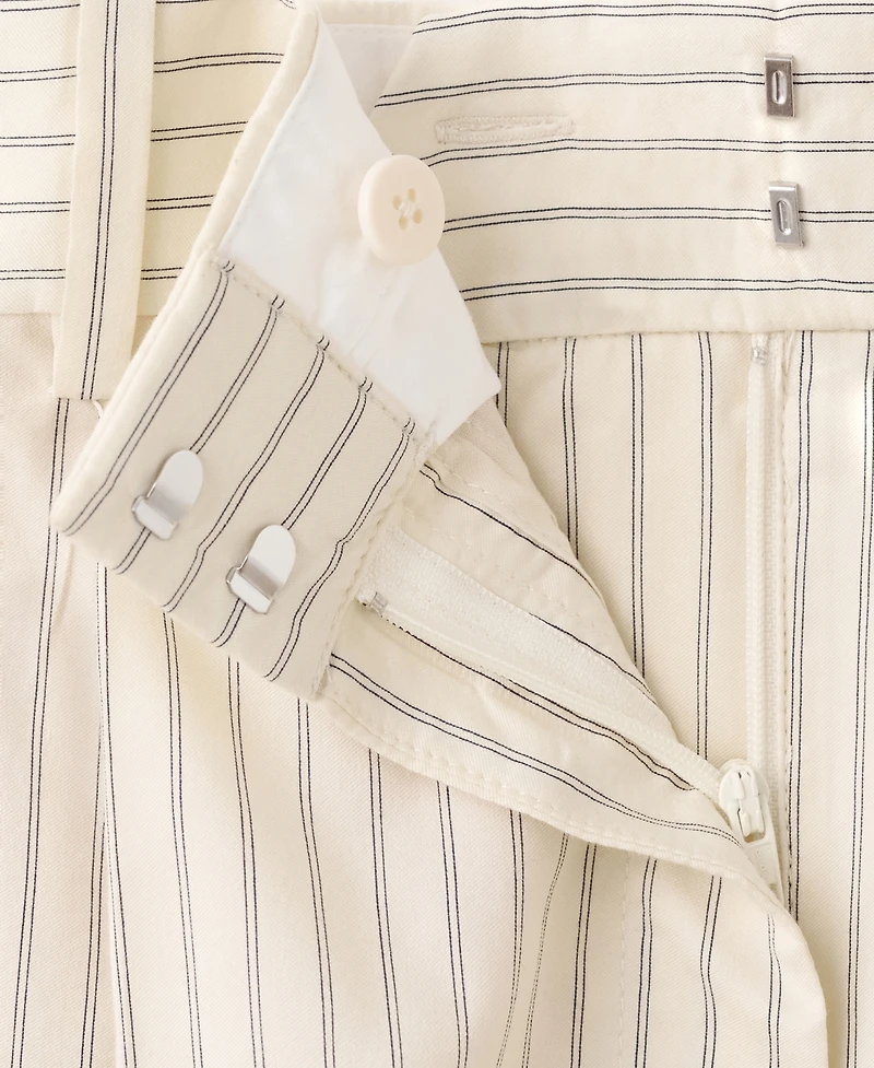 Mango Women's Pinstripe Pleated Bermuda Shorts