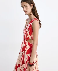 Mango Women's Cutouts Floral-Printed Dress