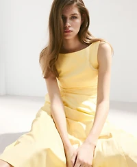 Mango Women's Boat-Neck Ruched Dress