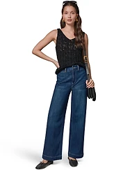 Donna Karan Weekend Women's High Rise Wide Leg Jeans