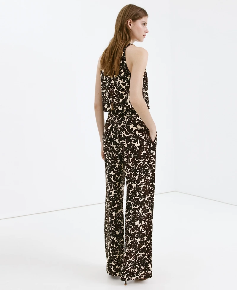 Mango Women's Floral Print Straight Pants
