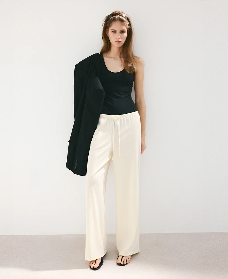 Mango Women's Straight Mid-Rise Pants
